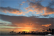 hawaii Sonnenuntergang mit Palmen
