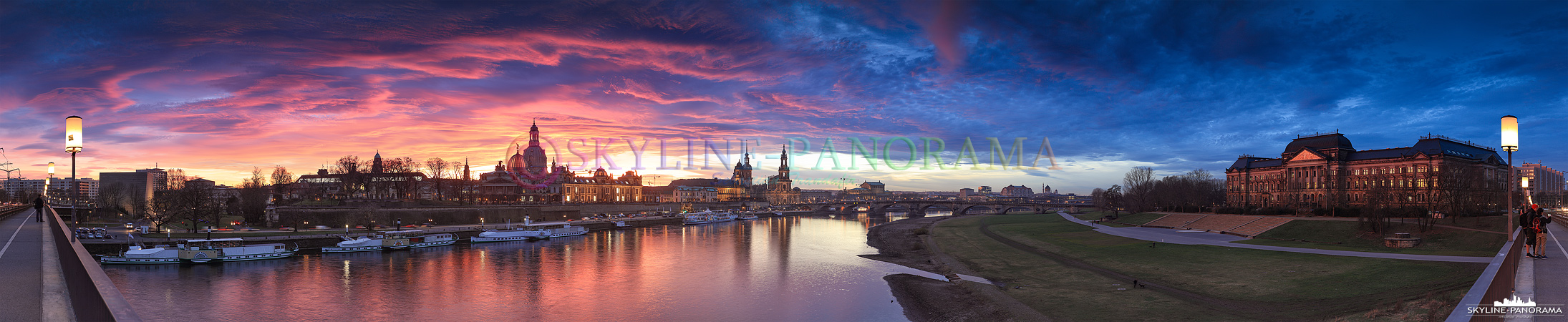 Dresden Panorama zum Sonnenuntergang (p_00965)