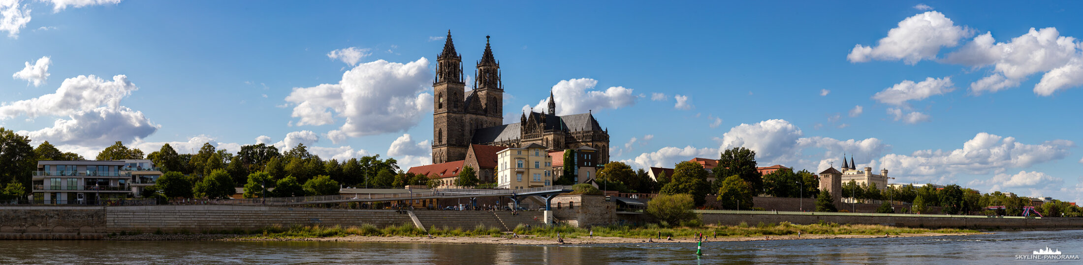 Magdeburg Panorama vom Elbufer (p_01149)