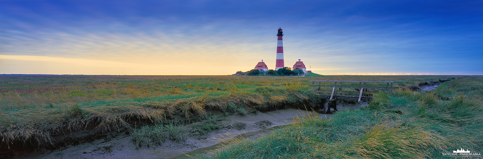 Nordsee Panorama Leuchtturm Westerheversand (p_01229)