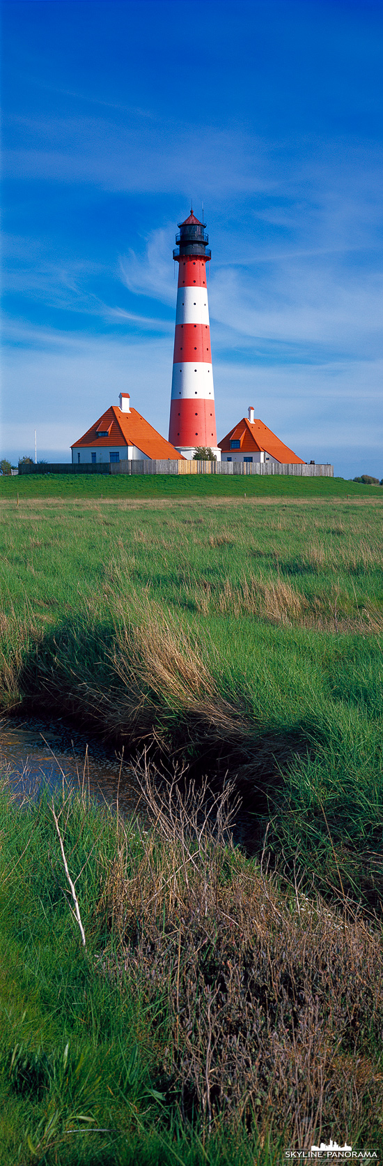 Panorama Nordseeküste - Leuchtturm Westerheversand (p_01261)