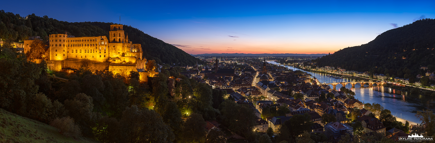 Panorama Heidelberg am Abend (p_01265)