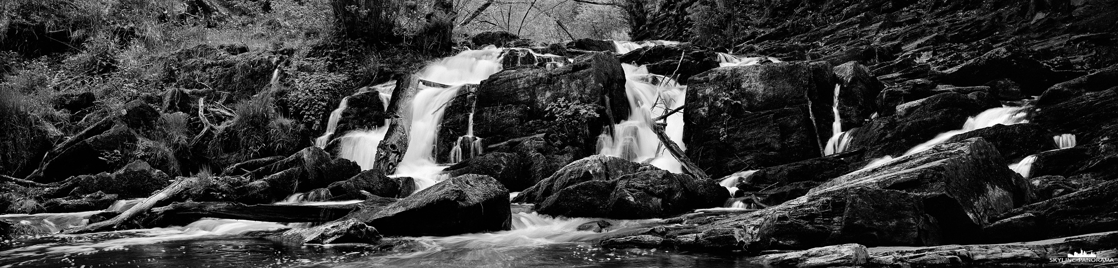 Selke Wasserfall in schwarz-weiß (p_01291)