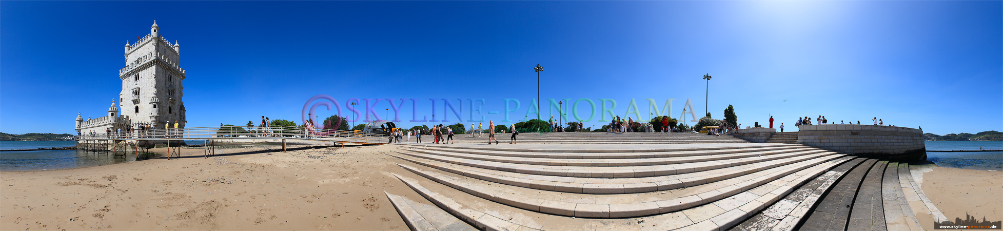 Portugal Bilder Lissabon - Am Fluß Tejo, links im Bild ist das bekannte Torre de Belem zu sehen. 