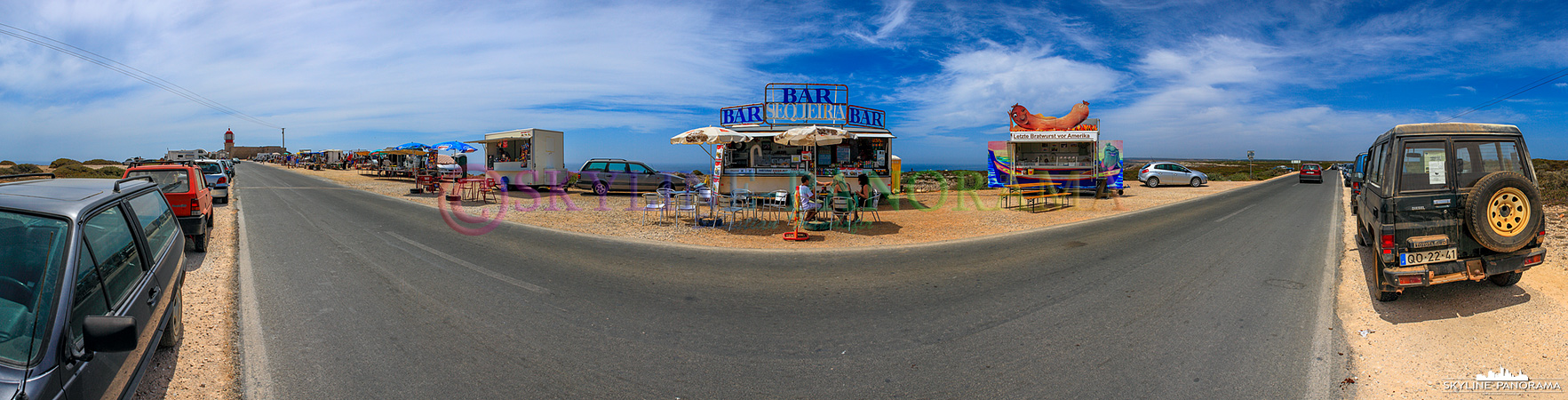 Portugal Bilder Algarve - Die Zufahrtsstraße zum Cabo de São Vicente, hier gibt es die letzte Bratwurst vor Amerika.