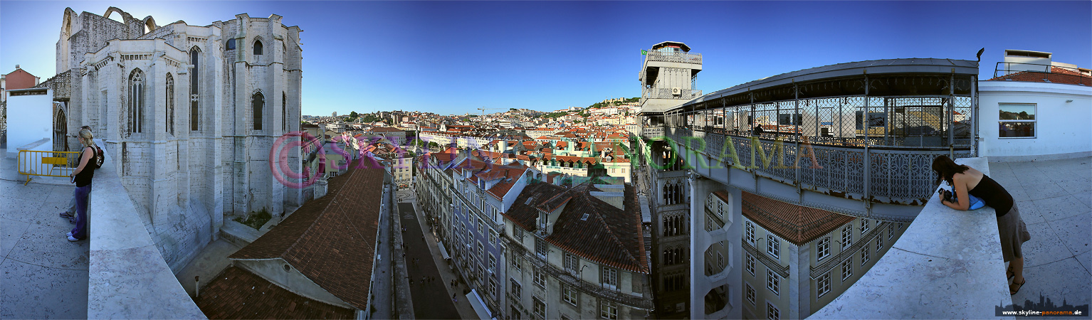 Portugal Bilder Lissabon - Der Elevador (Aufzug) da Santa Justa verbindet den Rossio mit dem Stadtteil Bairro Alto. 