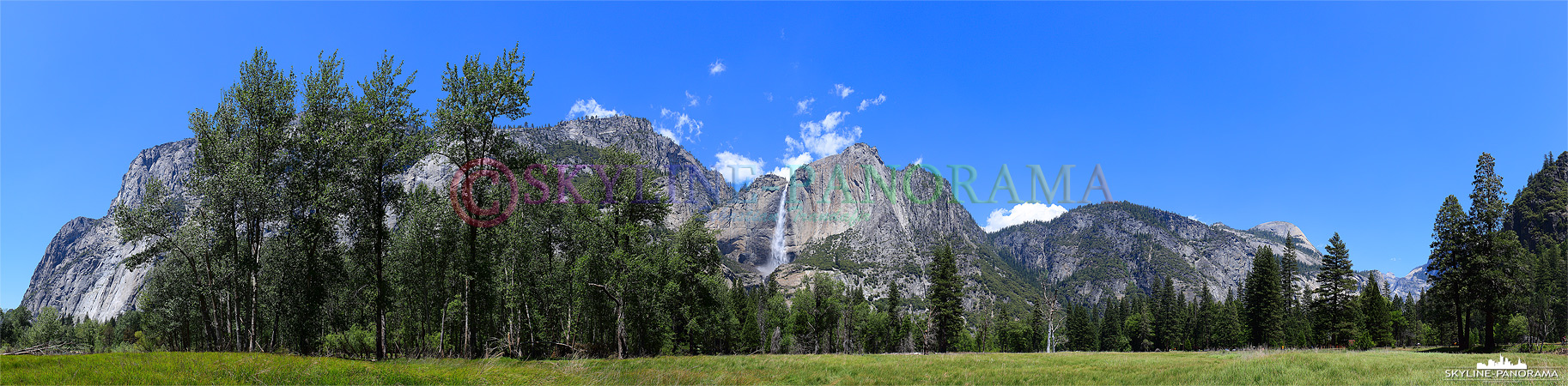 Bilder Yosemite Nationalpark - Blick auf den Upper Yosemite Fall. Hierbei handelt sich um den längsten Abschnitt der Wasserfälle, bei dem das Wasser ...