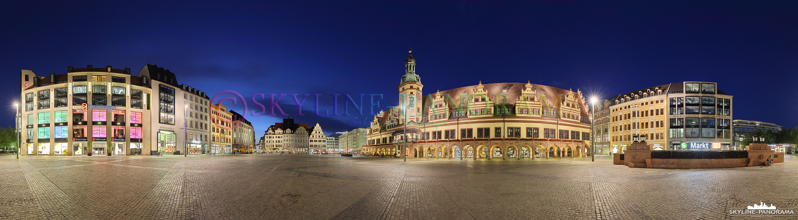 Auf dem Markt von Leipzig findet man einige der bedeutendsten Gebäude der sächsischen Metropole, zu erwähnen sind das Alte Rathaus mit der unsymmetrischen Frontansicht und die historische Alte Waage.