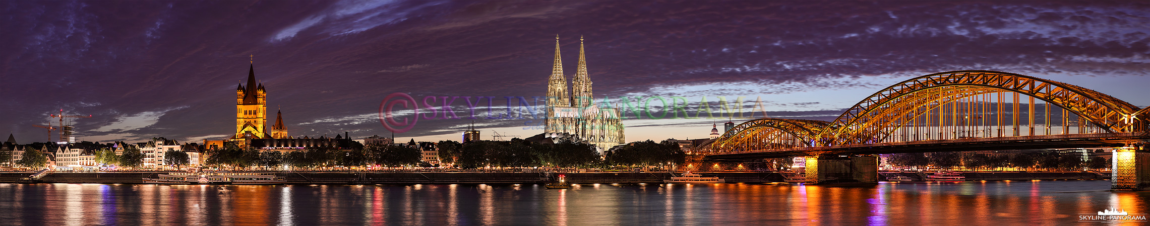 Bilder aus Köln - Das Köln Panorama gesehen vom Rheinboulevard im Spätsommer 2015.