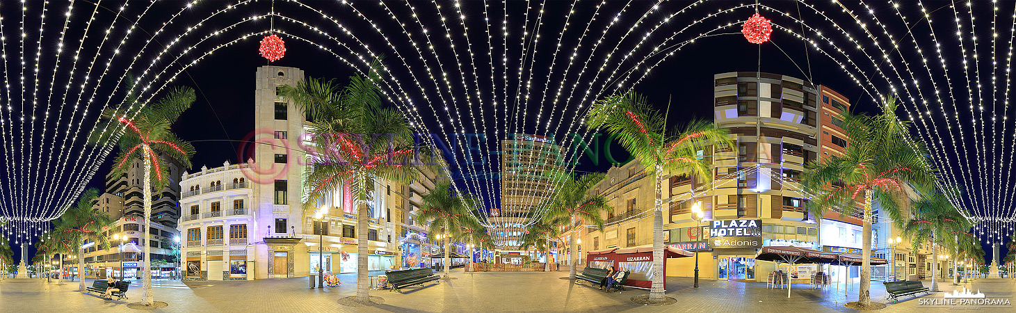 Bilder aus Santa Cruz – Die weihnachtlich geschmückte Innenstadt von Santa Cruz de Tenerife. 