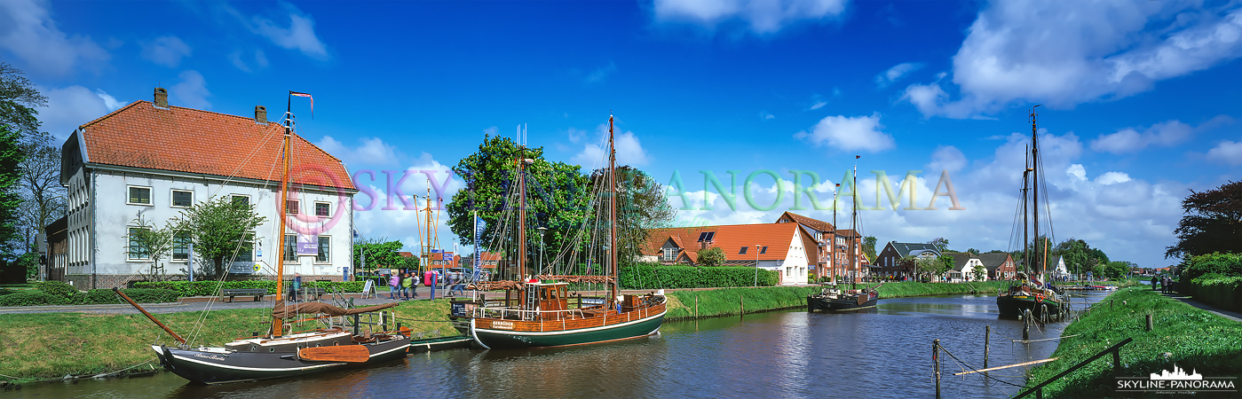 Bilder Ostfriesland - Panoramablick auf den Fluss Harle in Carolinensiel.