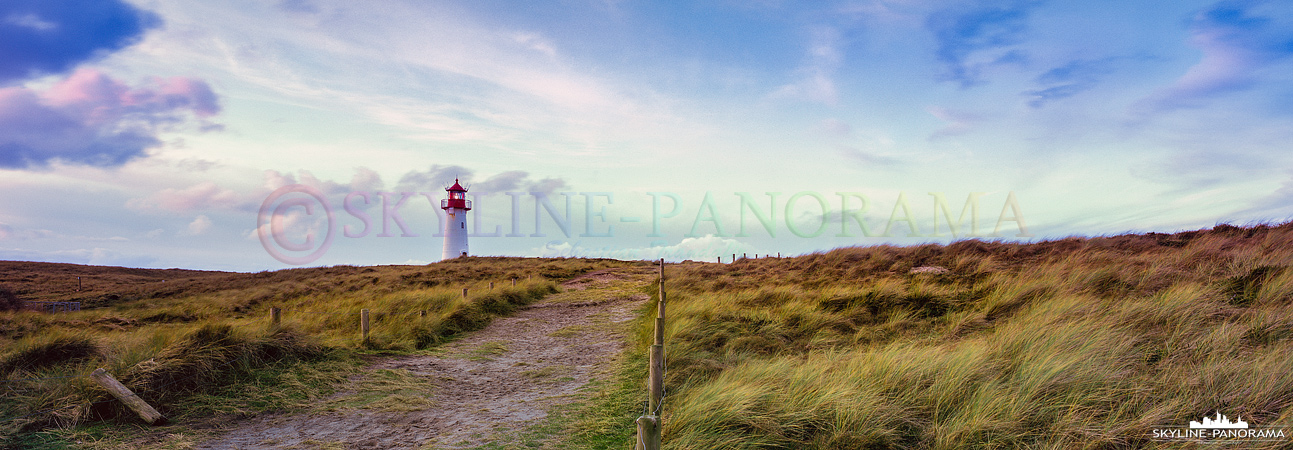 6x17 Panorama - Der Leuchtturm List West auf der Nordseeinsel Sylt.