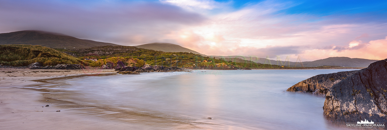 Seascape Panorama Ireland – Der Derrynane Beach am Ring of Kerry als 6x17 Panorama kurz vor Sonnenuntergang.