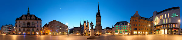 Panorama Halle Saale am Tag und am Abend