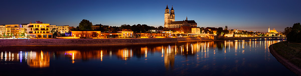 Magdeburg - Stadtansichten der Skyline als Panorama