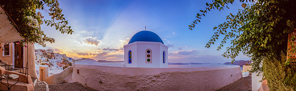 Bilder der Insel Santorini als Panorama