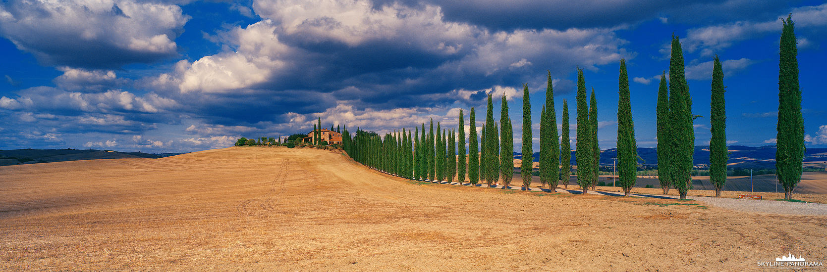 Panorama Italien - Eines der beliebtesten Fotomotive in der Toskana ist Agriturismo Poggio Covili, das Bauernhaus befindet sich im "Val d'Orcia", Bagno Vignoni.