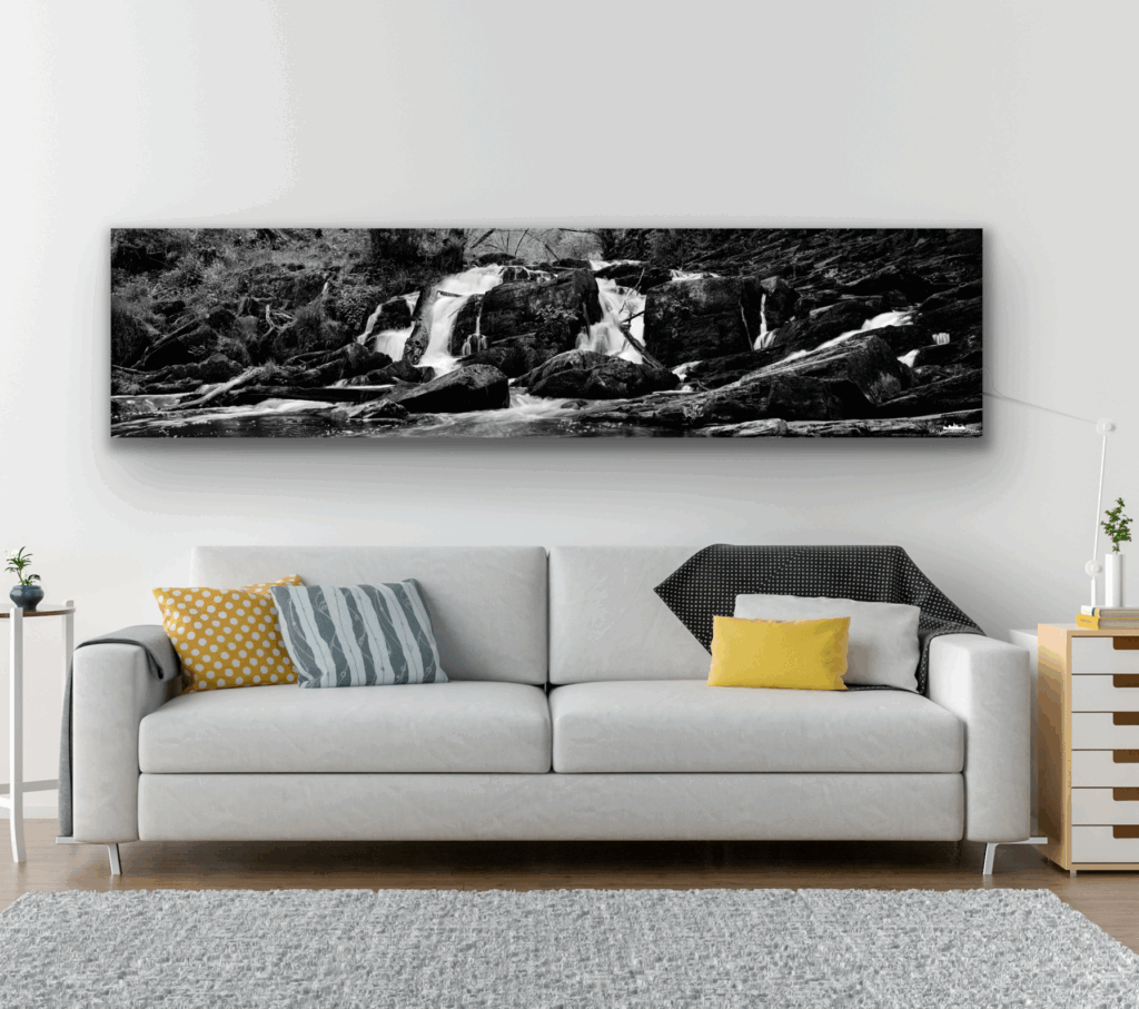 Art Print auf Aluträgerplatte oder hinter Acryl - Artroom App Selkewasserfall als Wandbild im Panoramaformat